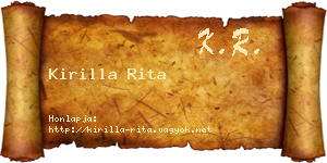 Kirilla Rita névjegykártya